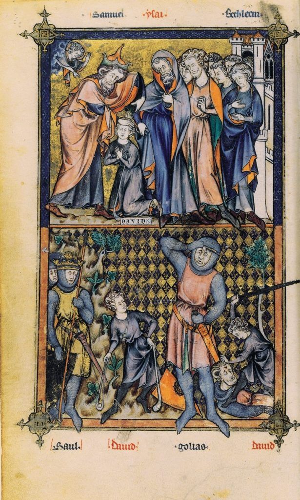 Page du Bréviaire de Philippe le Bel - David contre Goliath