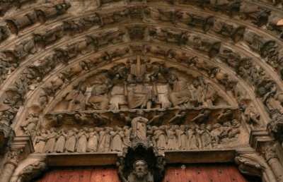 Portail central façade sud de la Cathédrale Notre-Dame de Chartres - Jugement dernier