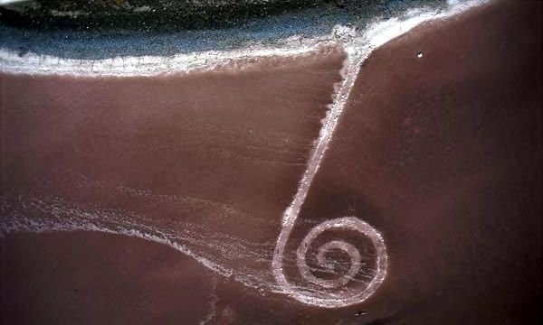 Spiral Jetty de Robert Smithson vue du ciel